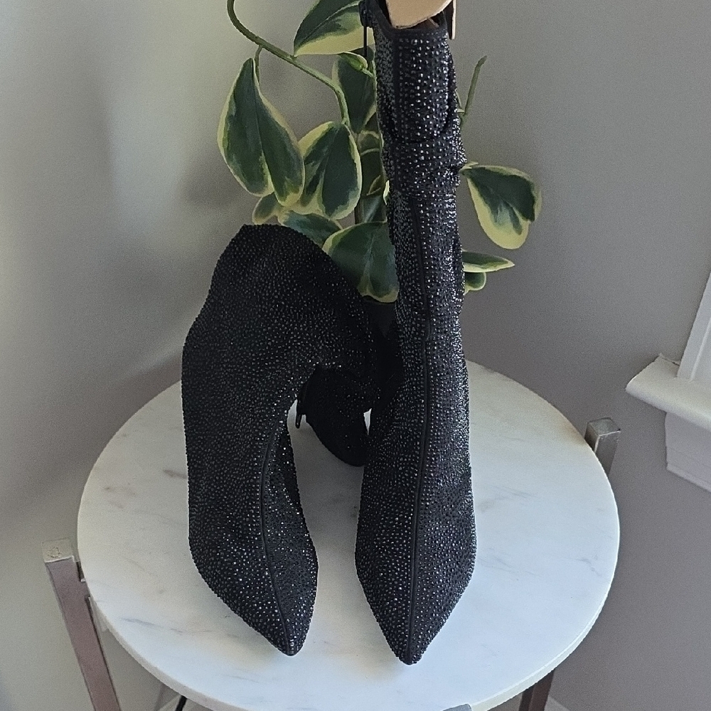 INC International Concepts Black Studded Heeled Boots